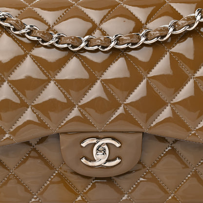 Chanel Patent Calfskin Quilted Jumbo Double Flap Grey 7 of 12