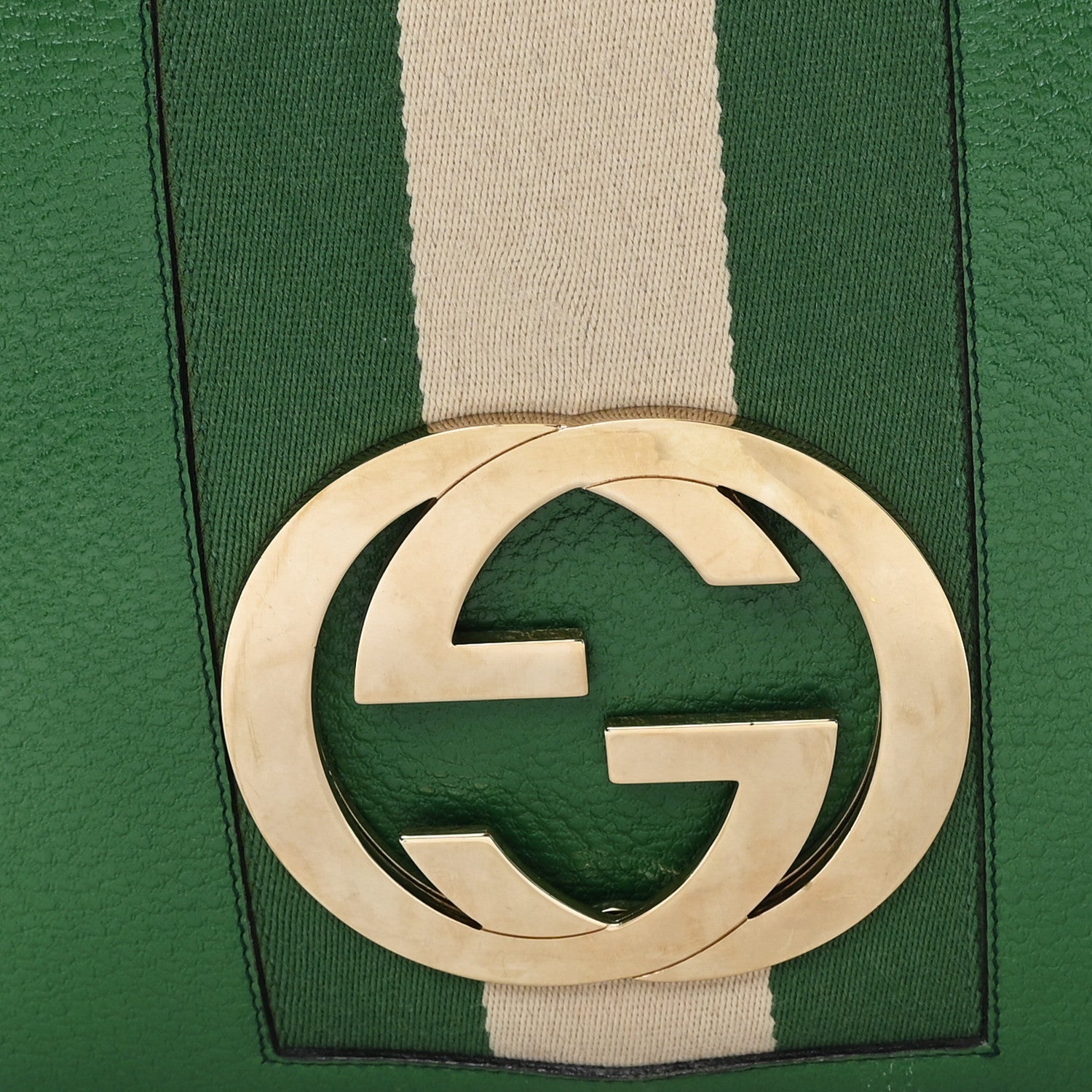 Gucci Pebbled Calfskin Web Blondie Hobo Green 8 of 12