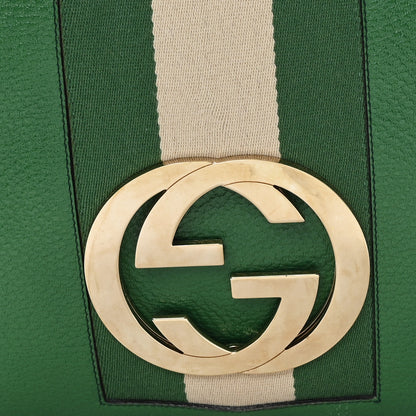 Gucci Pebbled Calfskin Web Blondie Hobo Green 8 of 12