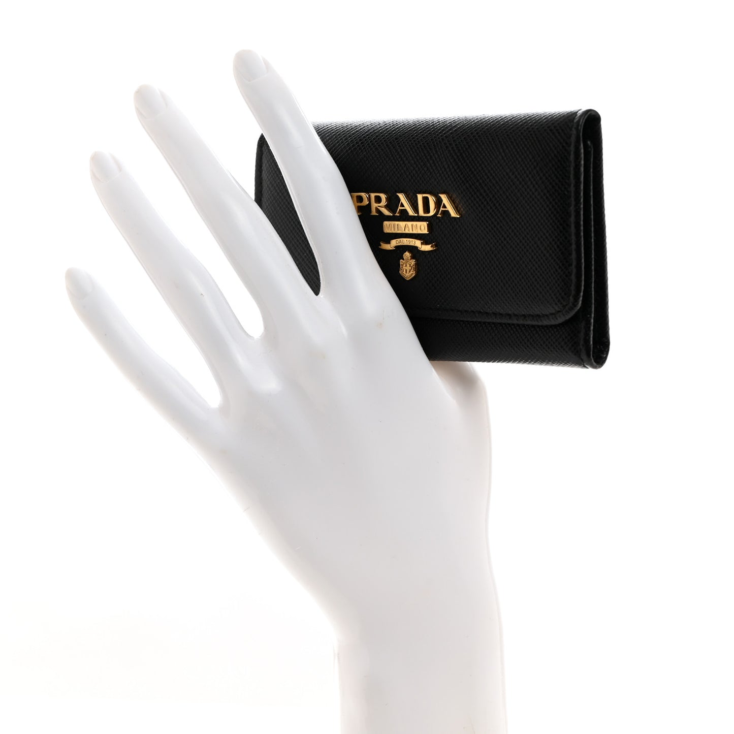 Saffiano Metal 6 Key Holder Black