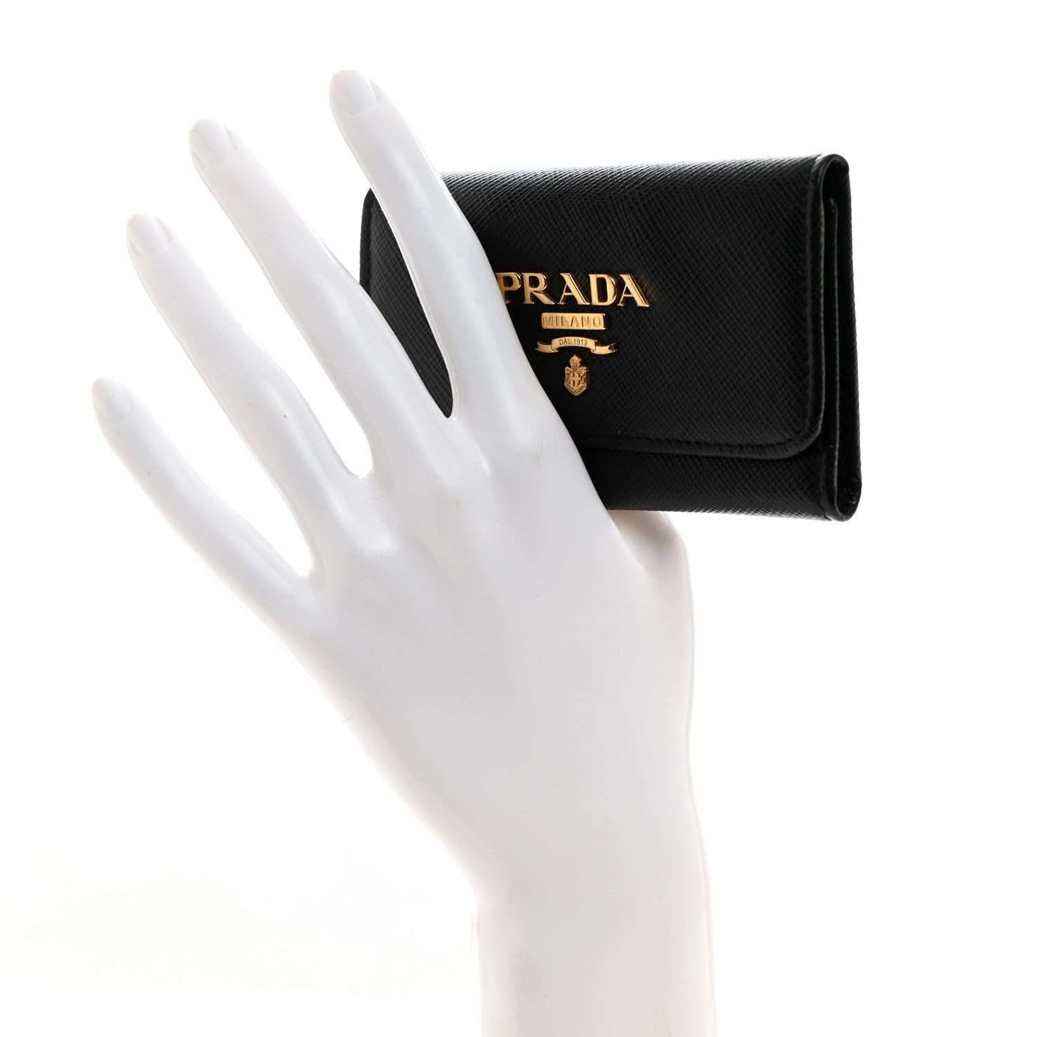 Prada Saffiano Metal 6 Key Holder Black 2 of 7