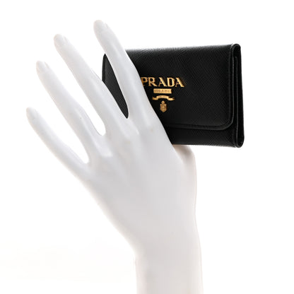 Prada Saffiano Metal 6 Key Holder Black 2 of 7