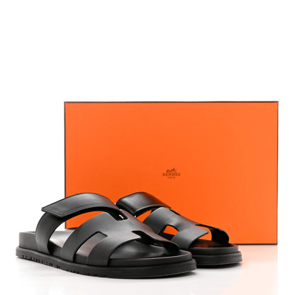 Hermes Calfskin Womens Chypre Sandals 40.5 Black 11 of 11