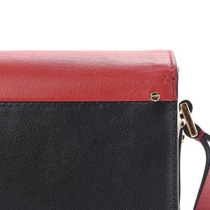 Valentino Garavani Calfskin Mini Rivet Colorblock Shoulder Bag Black Red 14 of 16