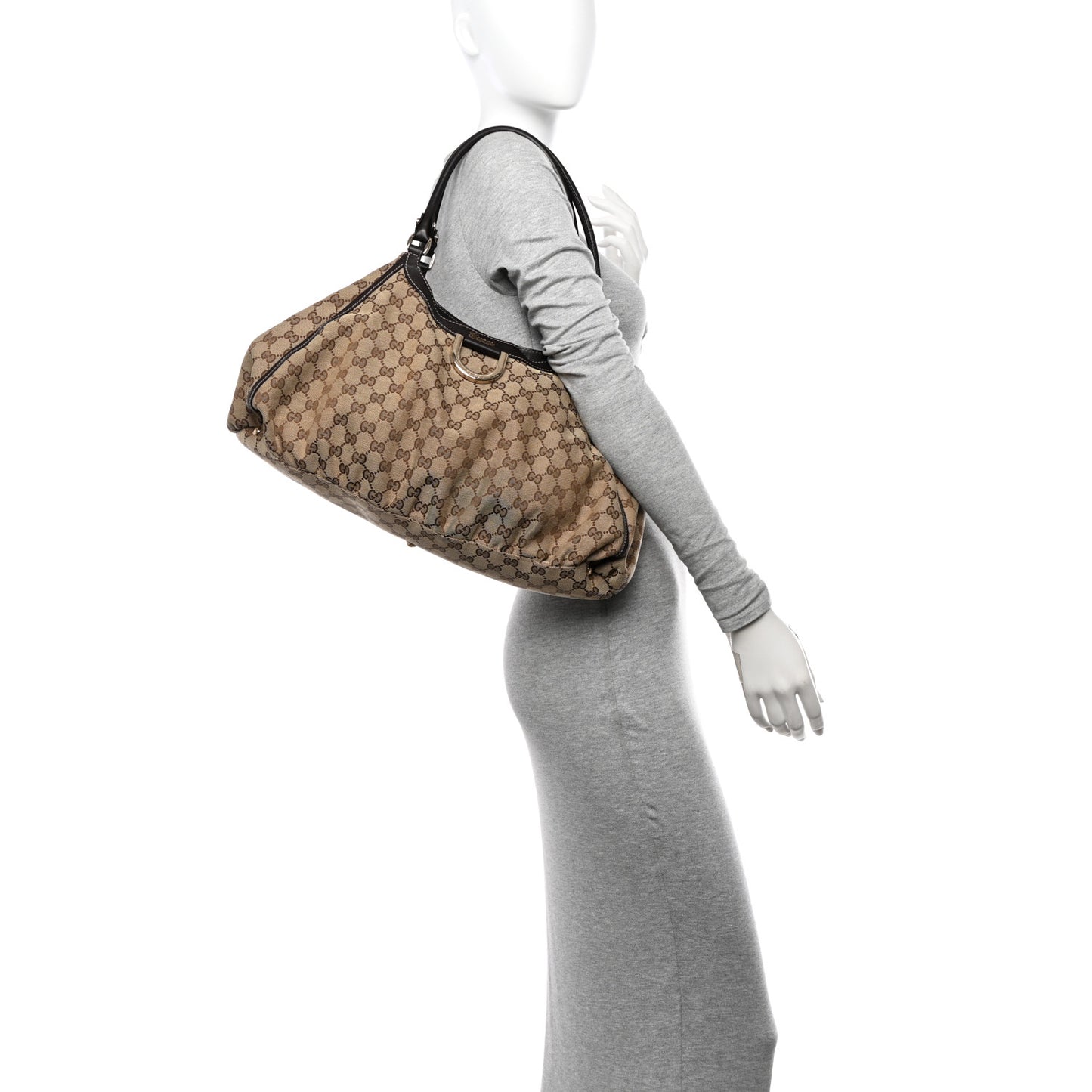 Monogram Large D Gold Hobo Dark Brown