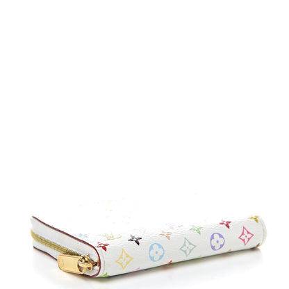 Louis Vuitton Monogram Multicolor Zippy Coin Purse Wallet White Litchi 4 of 8