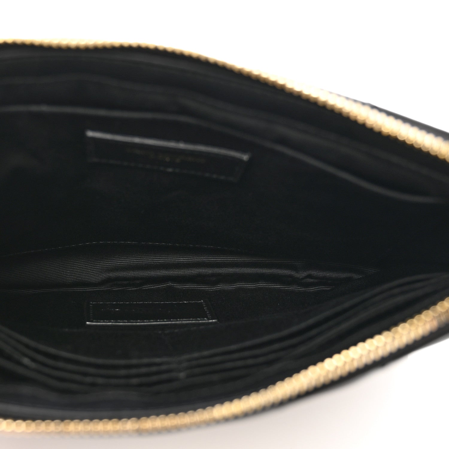 Saint Laurent Calfskin Matelasse Chevron Monogram A5 Wristlet Black 5 of 8