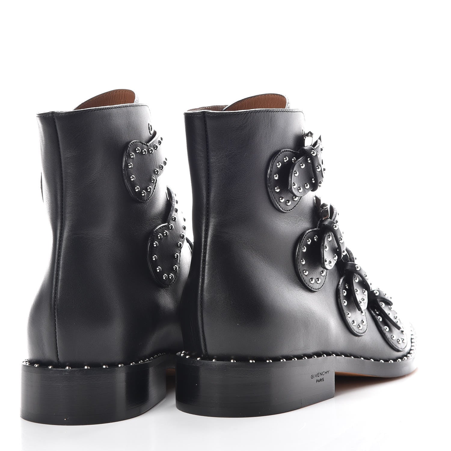 Givenchy Calfskin Studded Prue Buckle Bootie 36.5 Black 4 of 8
