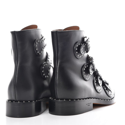 Givenchy Calfskin Studded Prue Buckle Bootie 36.5 Black 4 of 8