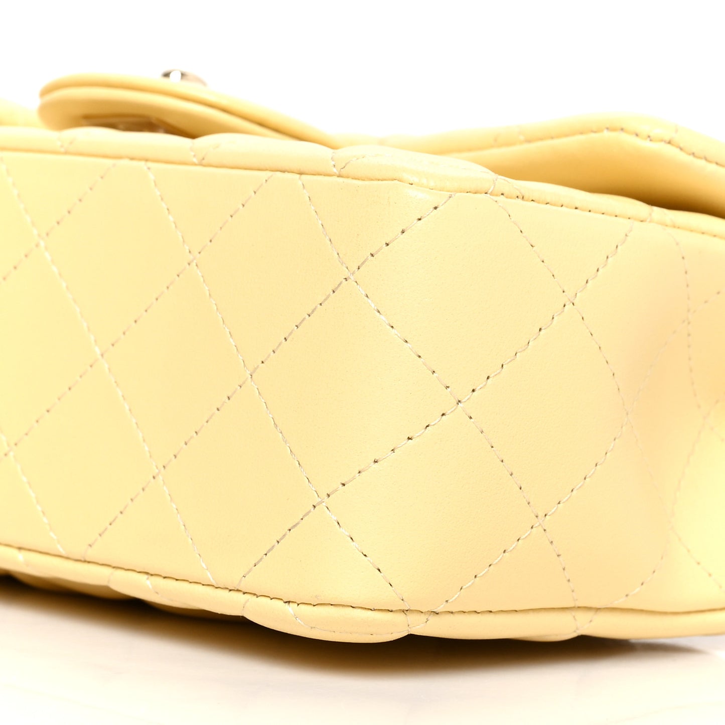 Lambskin Quilted Mini Rectangular Flap Yellow