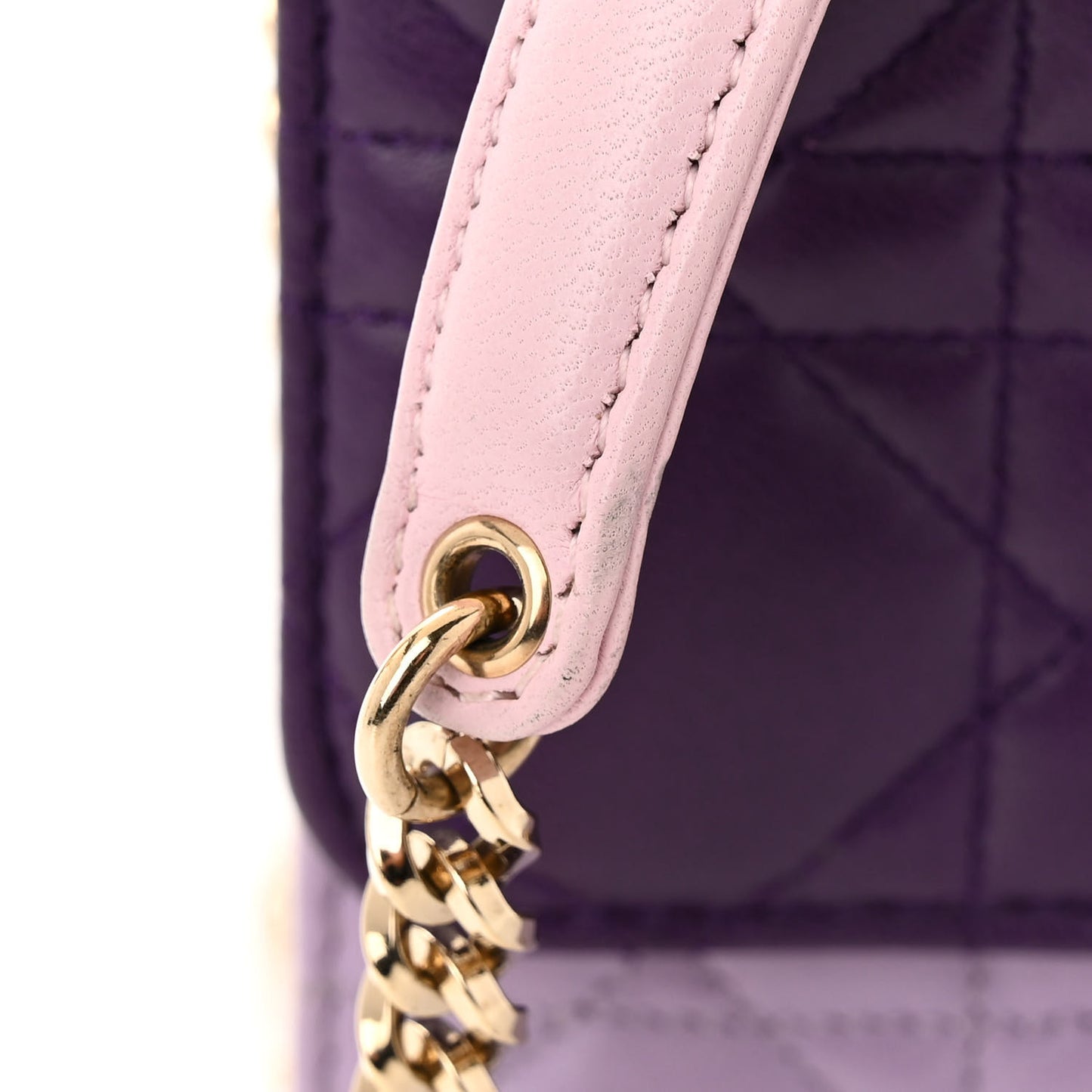 Lambskin Cannage Miss Dior Promenade Pouch Purple Multicolor
