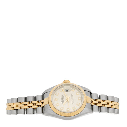 Rolex Stainless Steel 18K Yellow Gold Diamond 26mm Oyster Perpetual Datejust Watch Silver 79173 2 of 5