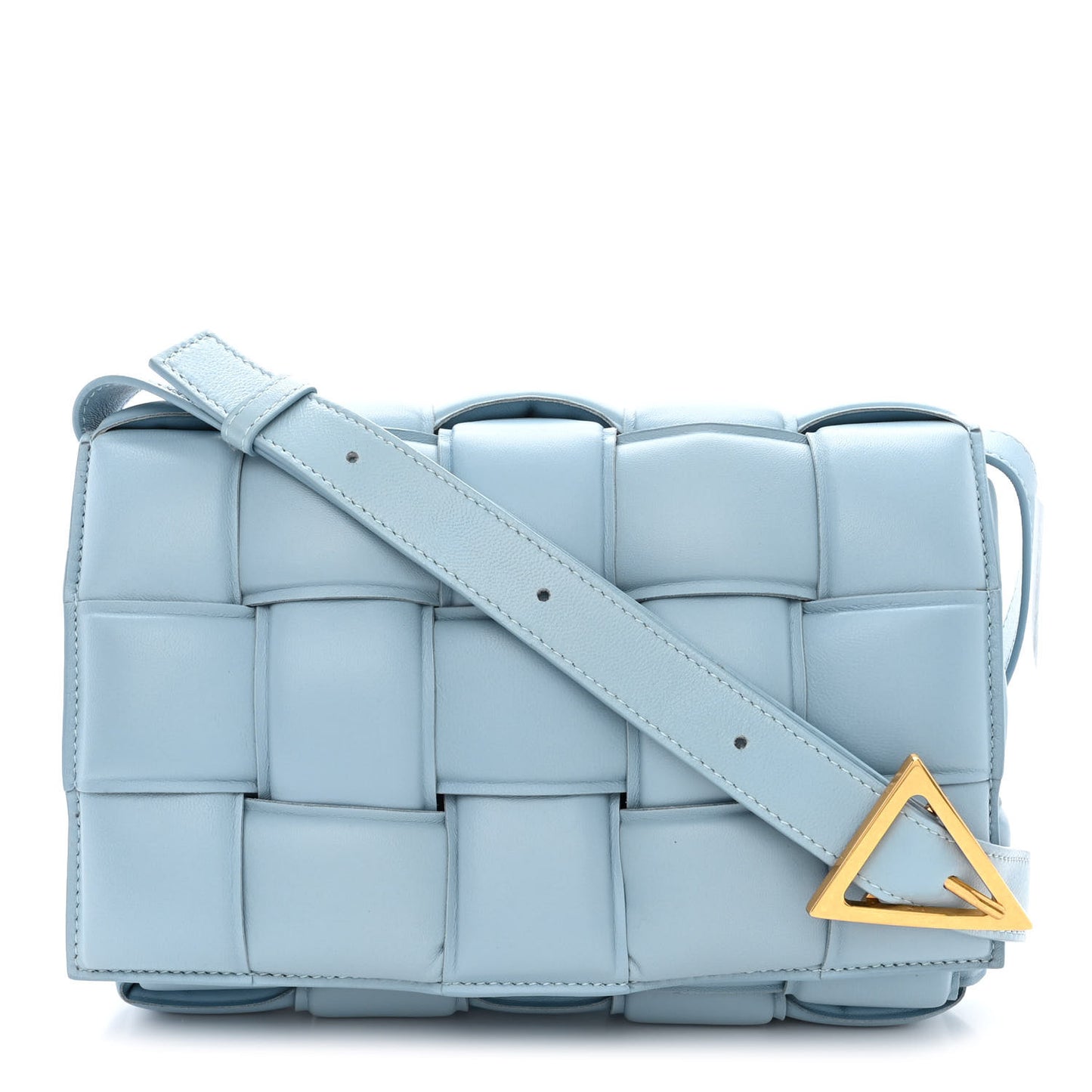 Nappa Maxi Intreccio Padded Cassette Crossbody Bag Ice