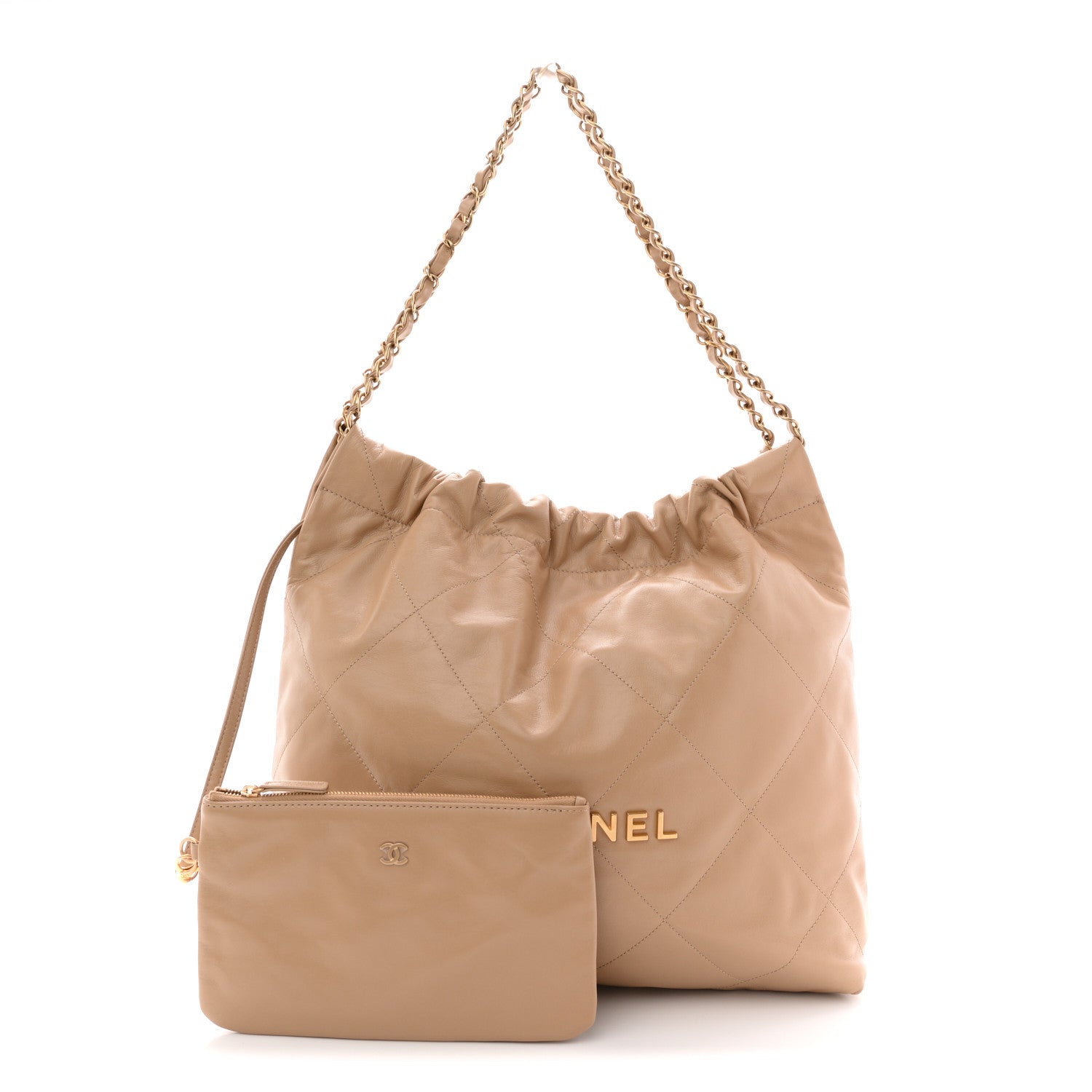 Chanel Shiny Calfskin Quilted Chanel 22 Beige 3 of 11