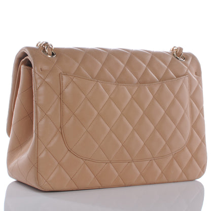 Chanel Lambskin Jumbo Double Flap Dark Beige 3 of 7