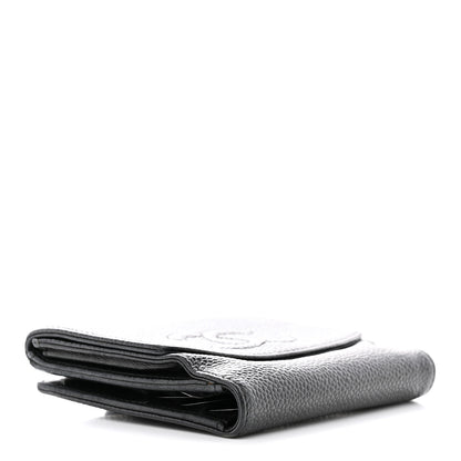 Chanel Caviar Timeless CC Compact French Wallet Black 4 of 13