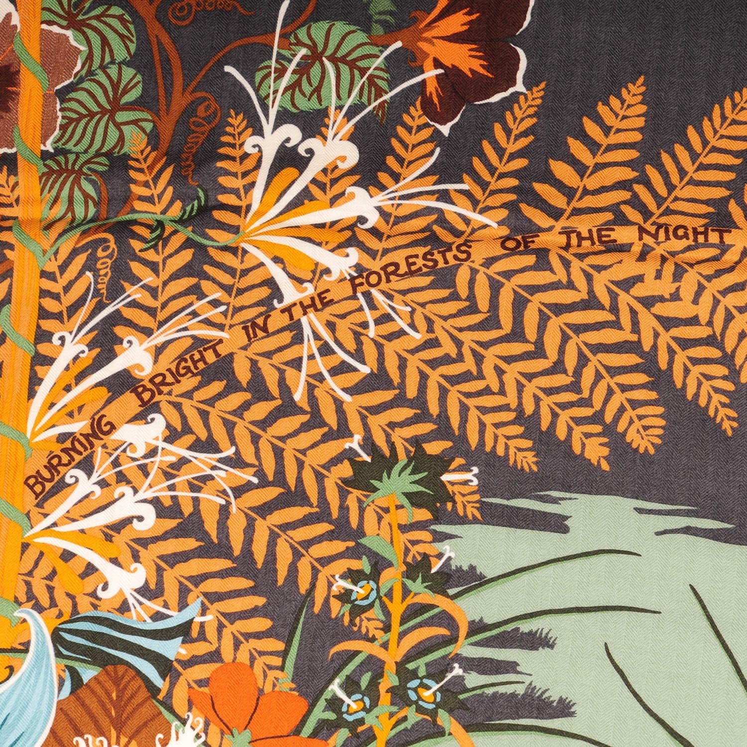 Hermes Cashmere Silk Tyger Tyger Shawl 140 Vert Caramel Vert Amande 3 of 7
