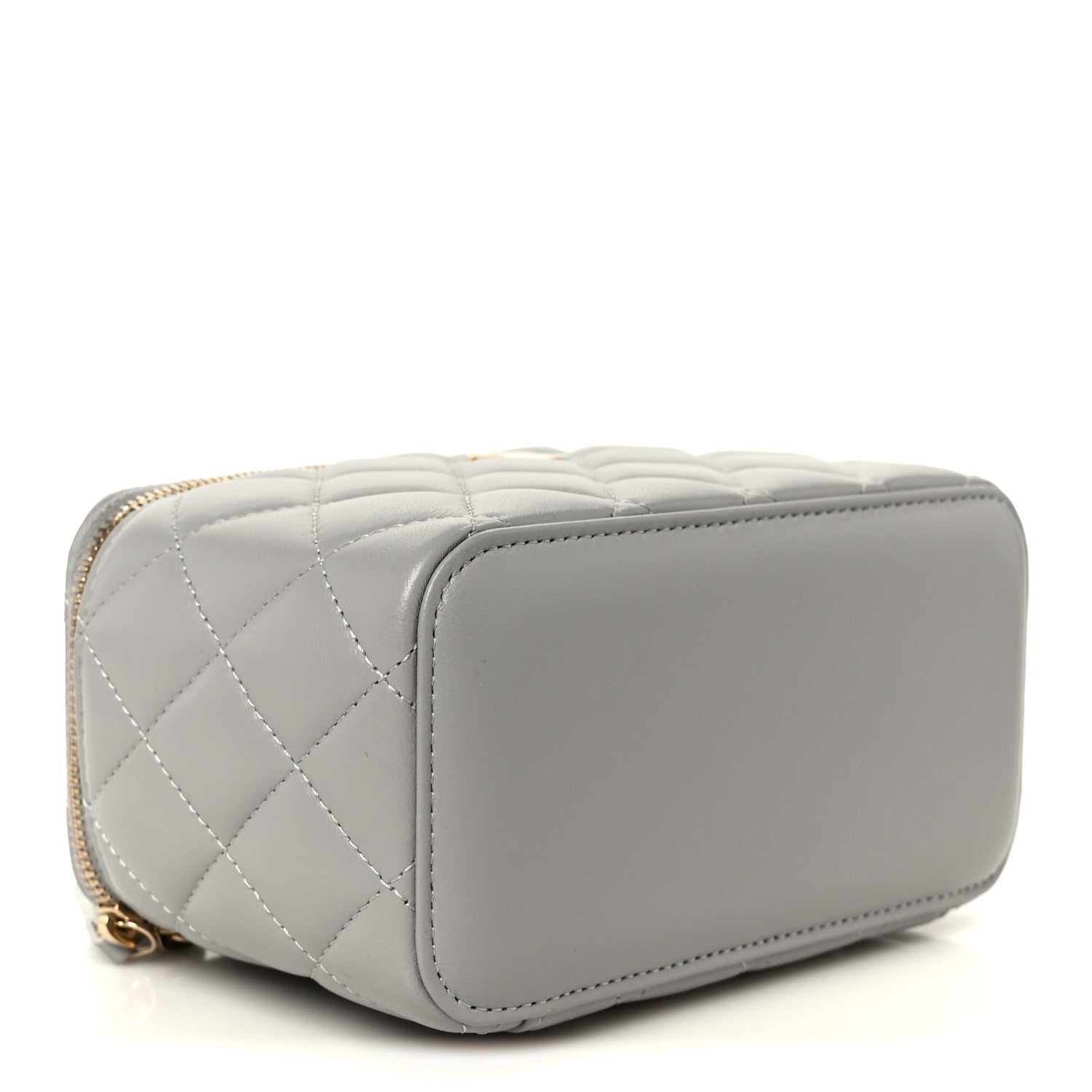 Chanel Lambskin Quilted Small Pearl Crush Vanity Case With Chain Grey 4 of 10