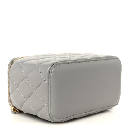 Chanel Lambskin Quilted Small Pearl Crush Vanity Case With Chain Grey 4 of 10