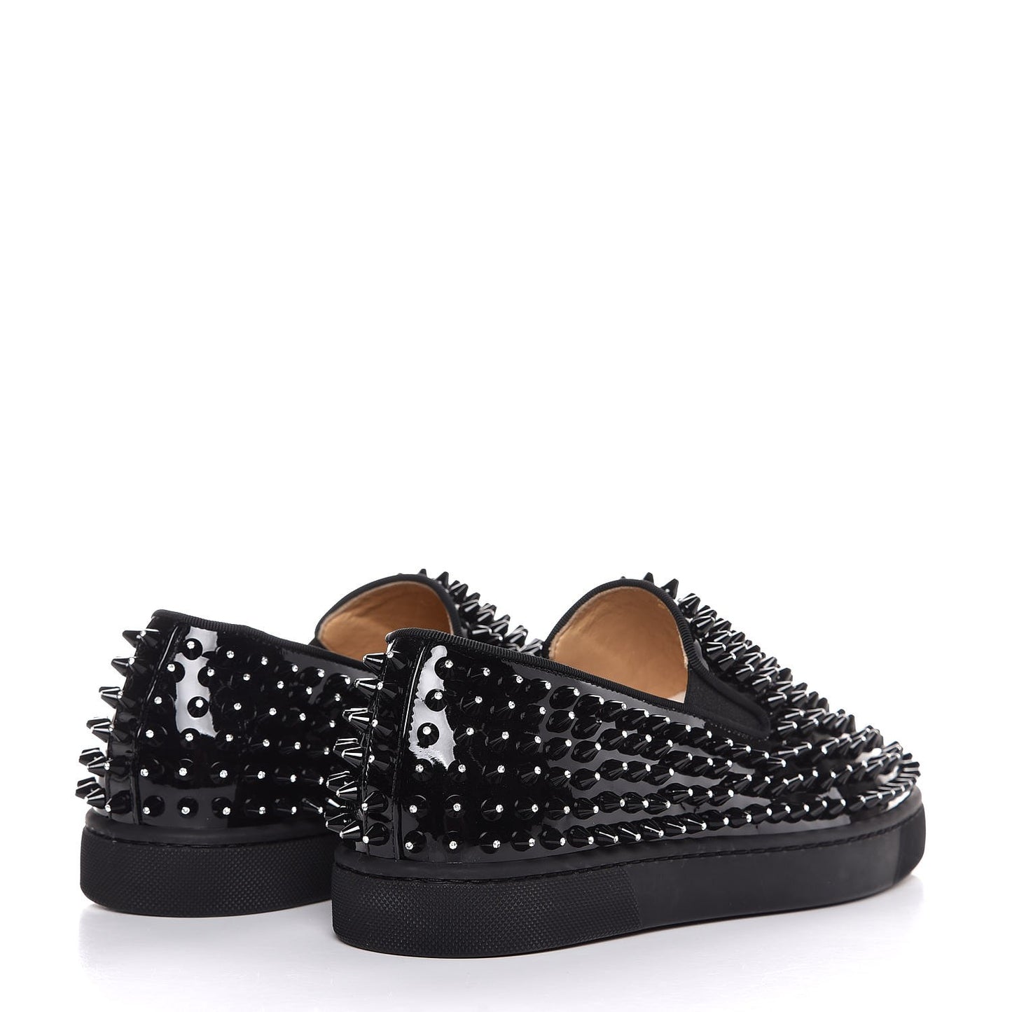 Mens Patent Spikes Galactokai Flat 40 Black