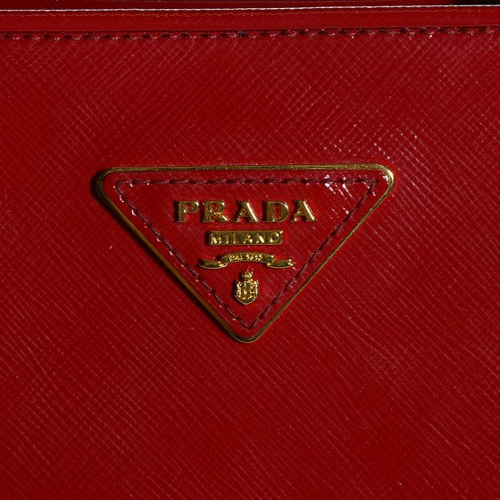 Prada Saffiano Vernice Open Promenade Tote Rosso 6 of 18