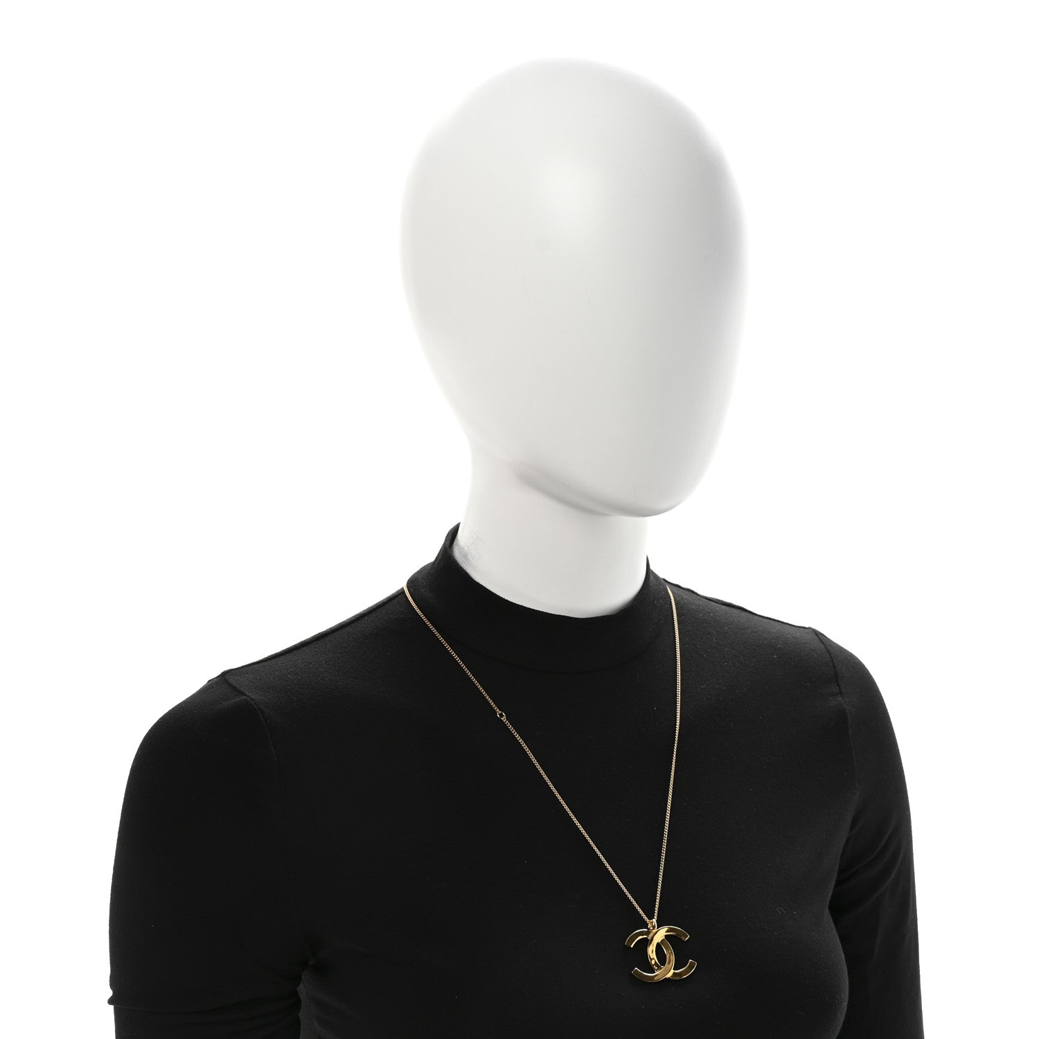 Chanel Metal CC Paris Button Necklace Gold 2 of 7