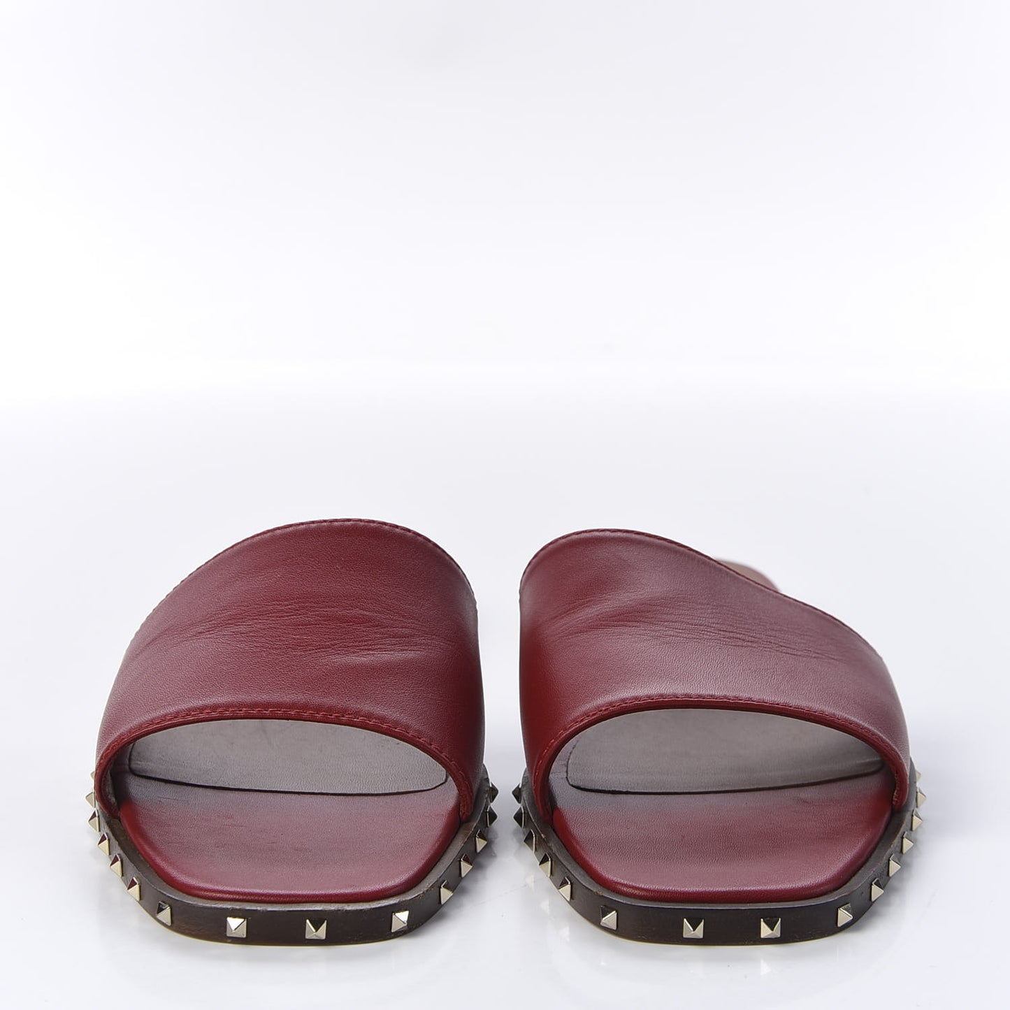 Nappa Soul Rockstud Flat Slide Sandals 38 Rosso