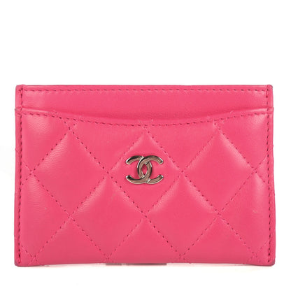 Chanel Lambskin Quilted Card Holder Fuchsia 1 of 9
