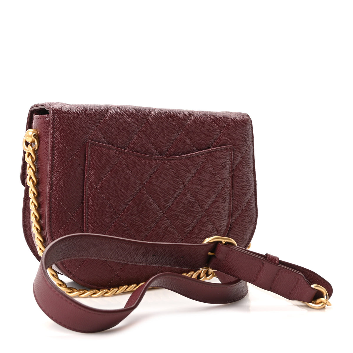 Chanel Caviar Quilted Medium Moon Messenger Burgundy 2 of 9