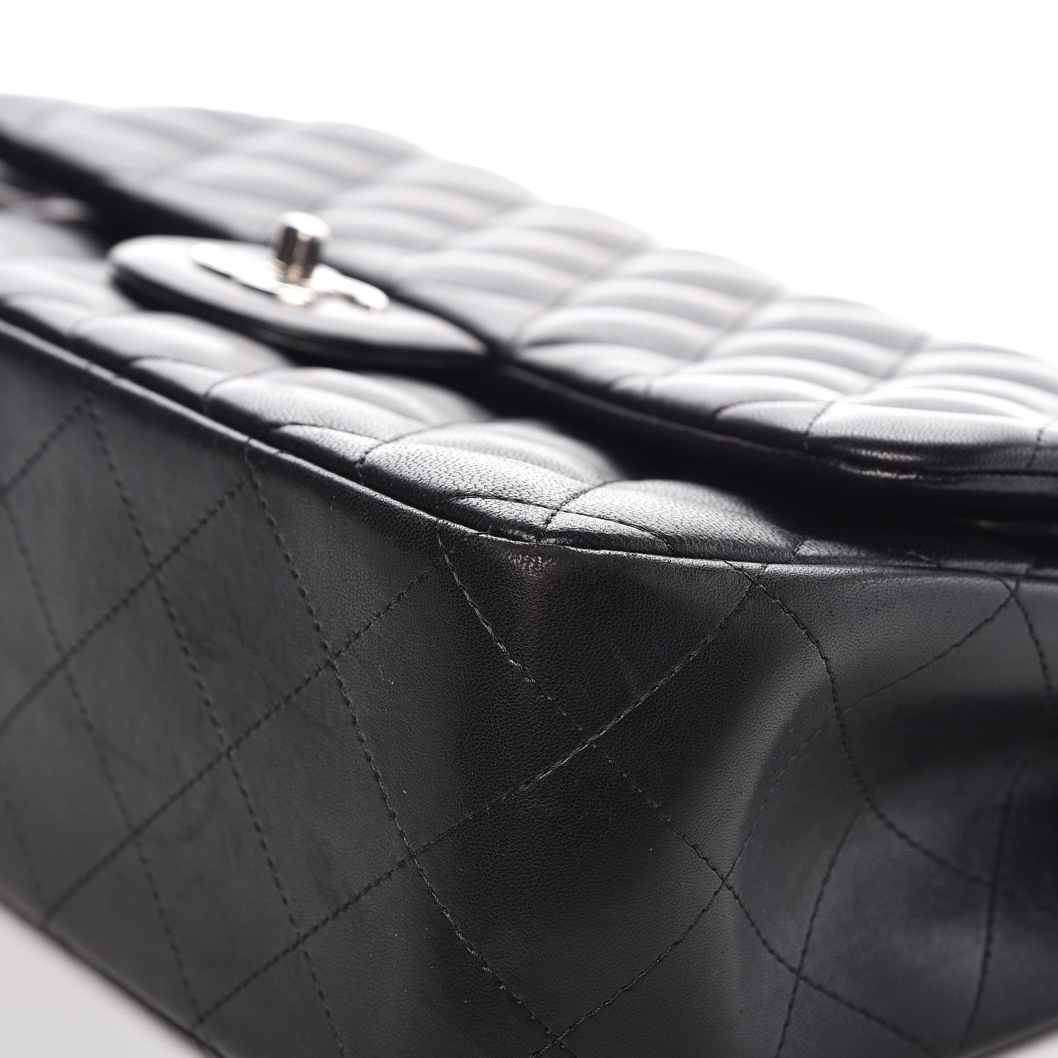 Chanel Lambskin Quilted Jumbo Double Flap Black 9 of 12