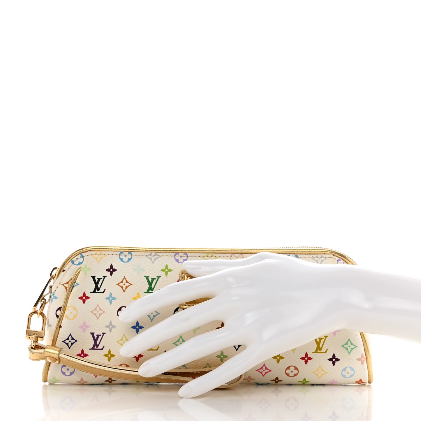 Monogram Multicolor Kate Clutch White
