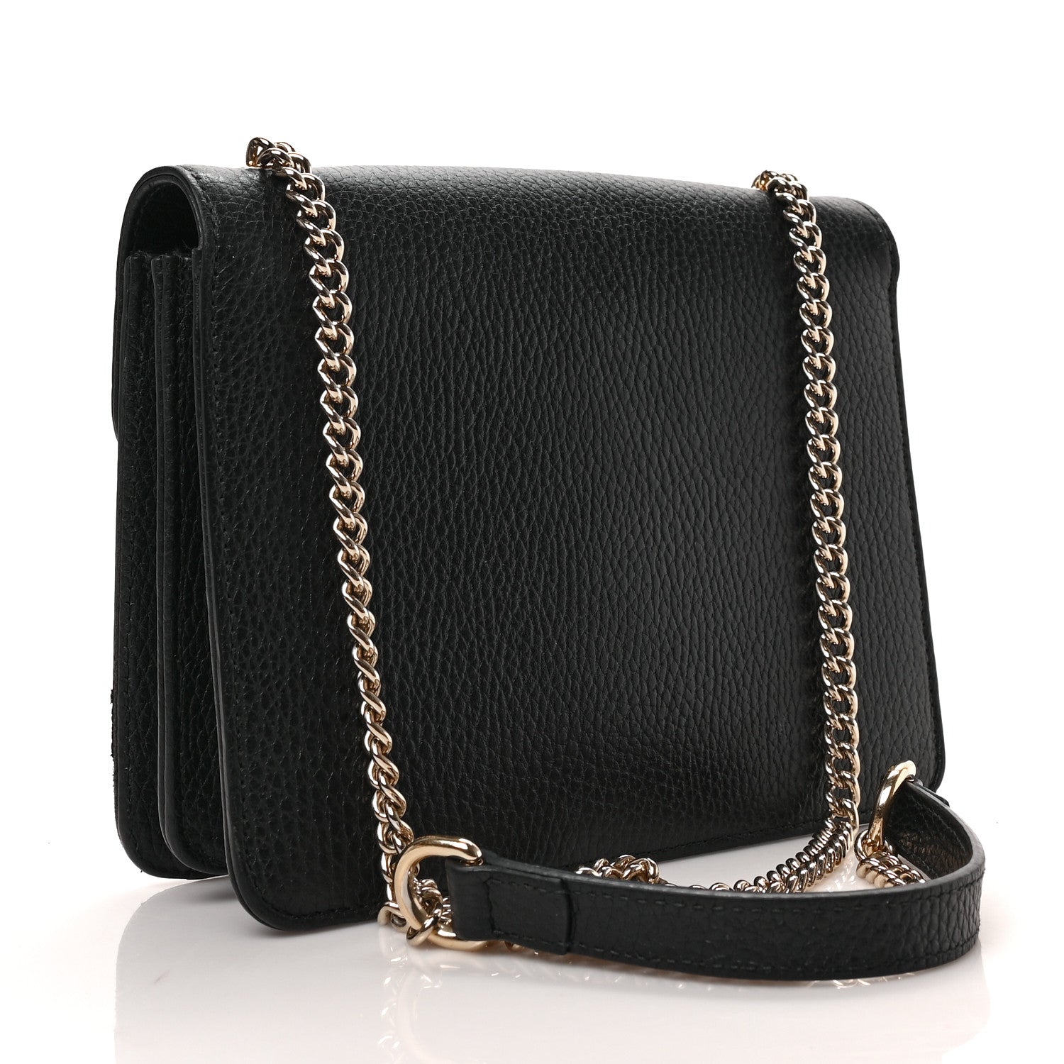 Gucci Dollar Calfskin Small Interlocking G Shoulder Bag Black 3 of 10