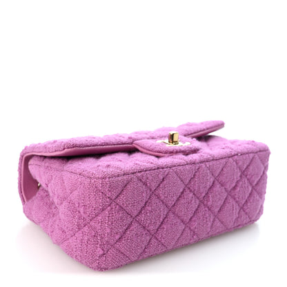 Chanel Tweed Quilted Mini Rectangular Flap Purple 4 of 10