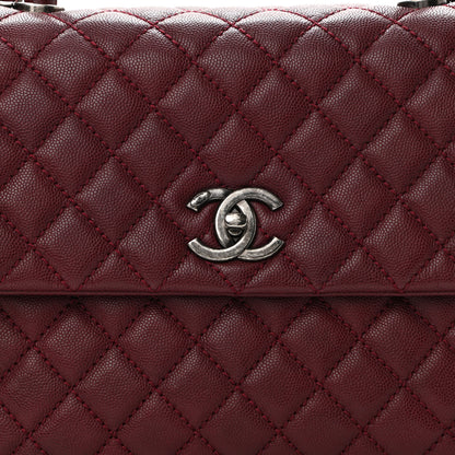 Chanel Caviar Quilted Medium Coco Handle Flap Burgundy 8 of 11