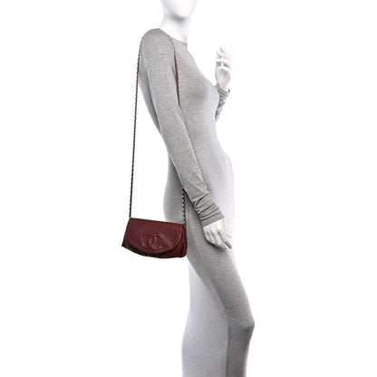 Chanel Caviar Half Moon Wallet On Chain WOC Dark Red 2 of 10
