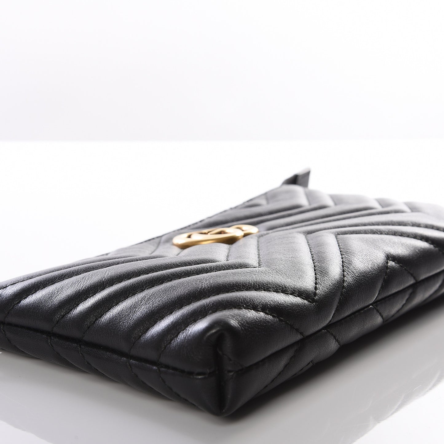 Calfskin Matelasse Mini GG Marmont Chain Bag Black