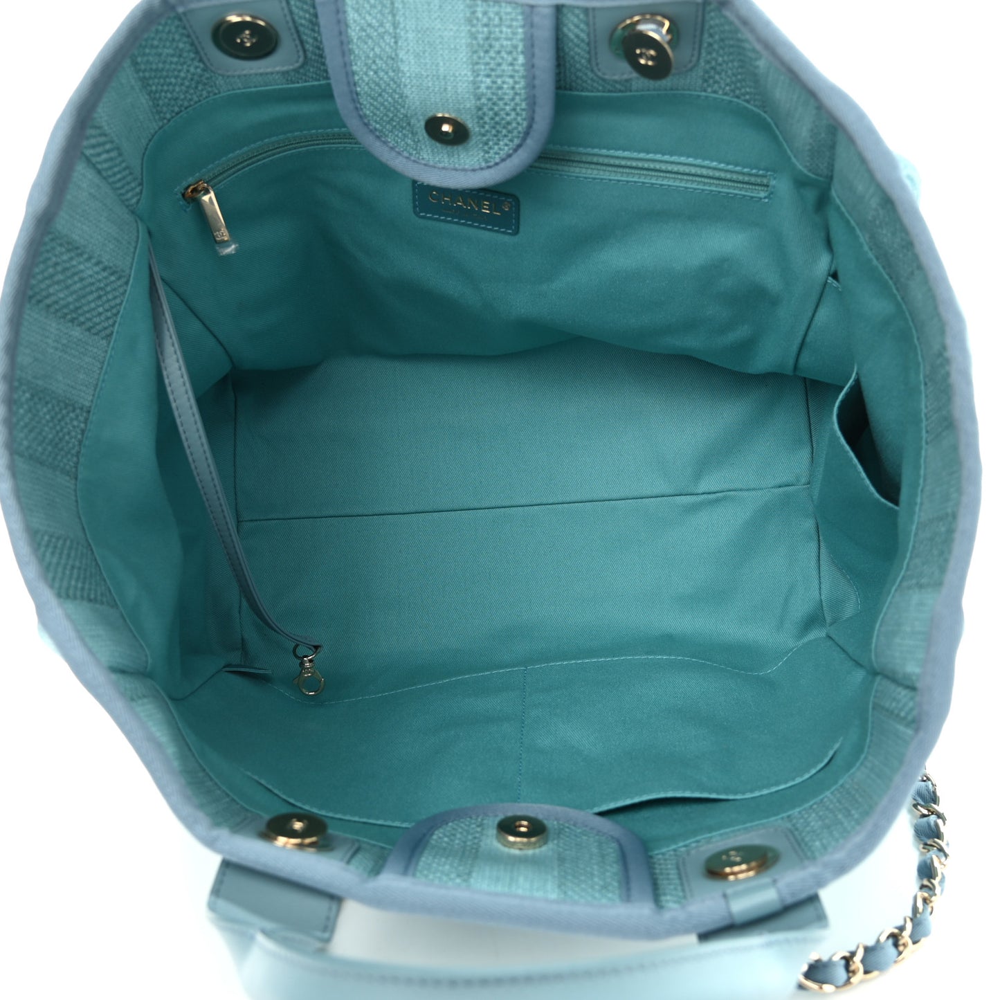 Mixed Fibers Striped Medium Deauville Tote Blue