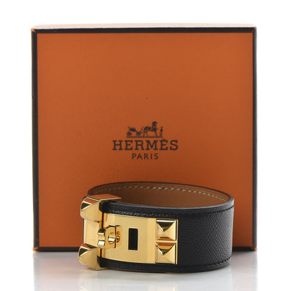 Hermes Madame Calfskin Collier de Chien 24 Bracelet T2 Black 7 of 7