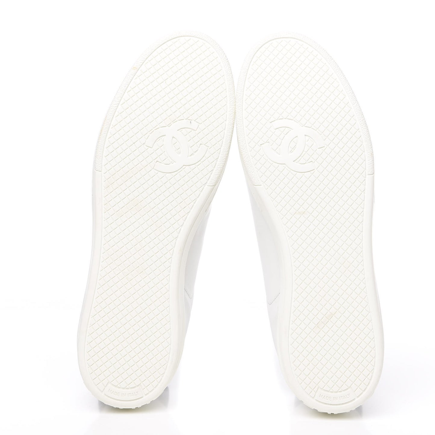 Calfskin CC Womens Sneakers 38.5 White