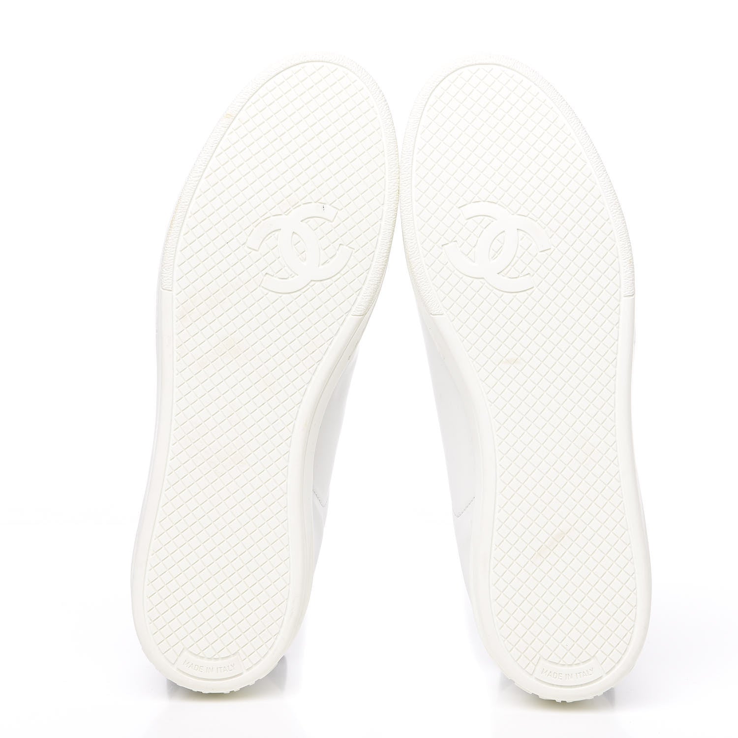 Chanel Calfskin CC Womens Sneakers 38.5 White 5 of 10