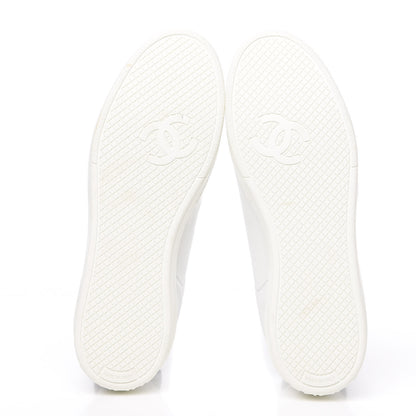 Chanel Calfskin CC Womens Sneakers 38.5 White 5 of 10