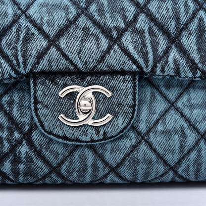 Chanel Denim Quilted Denimpression Flap Green Blue 10 of 10