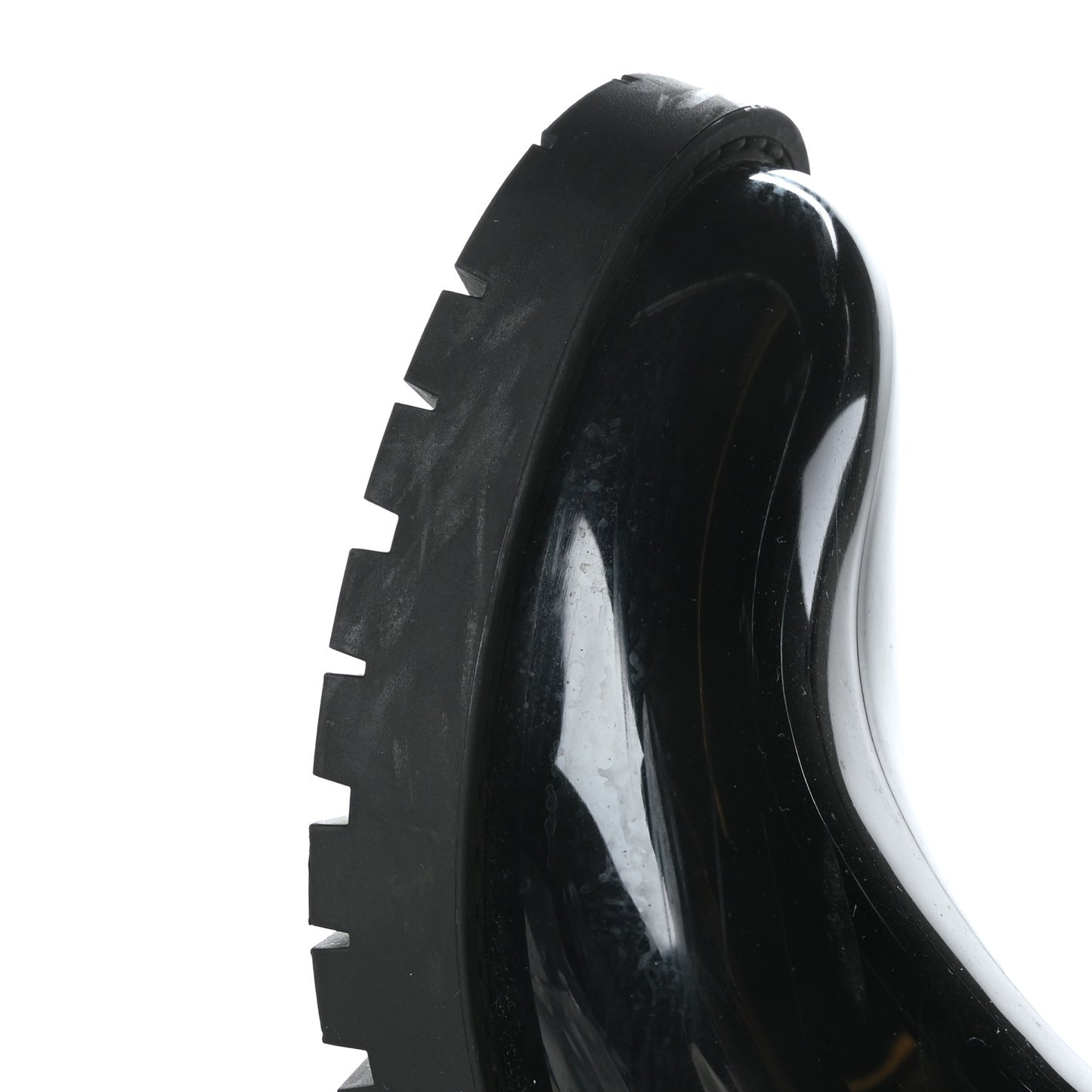 Rubber Embossed Monogram Drops Flat Half Boots 39 Black