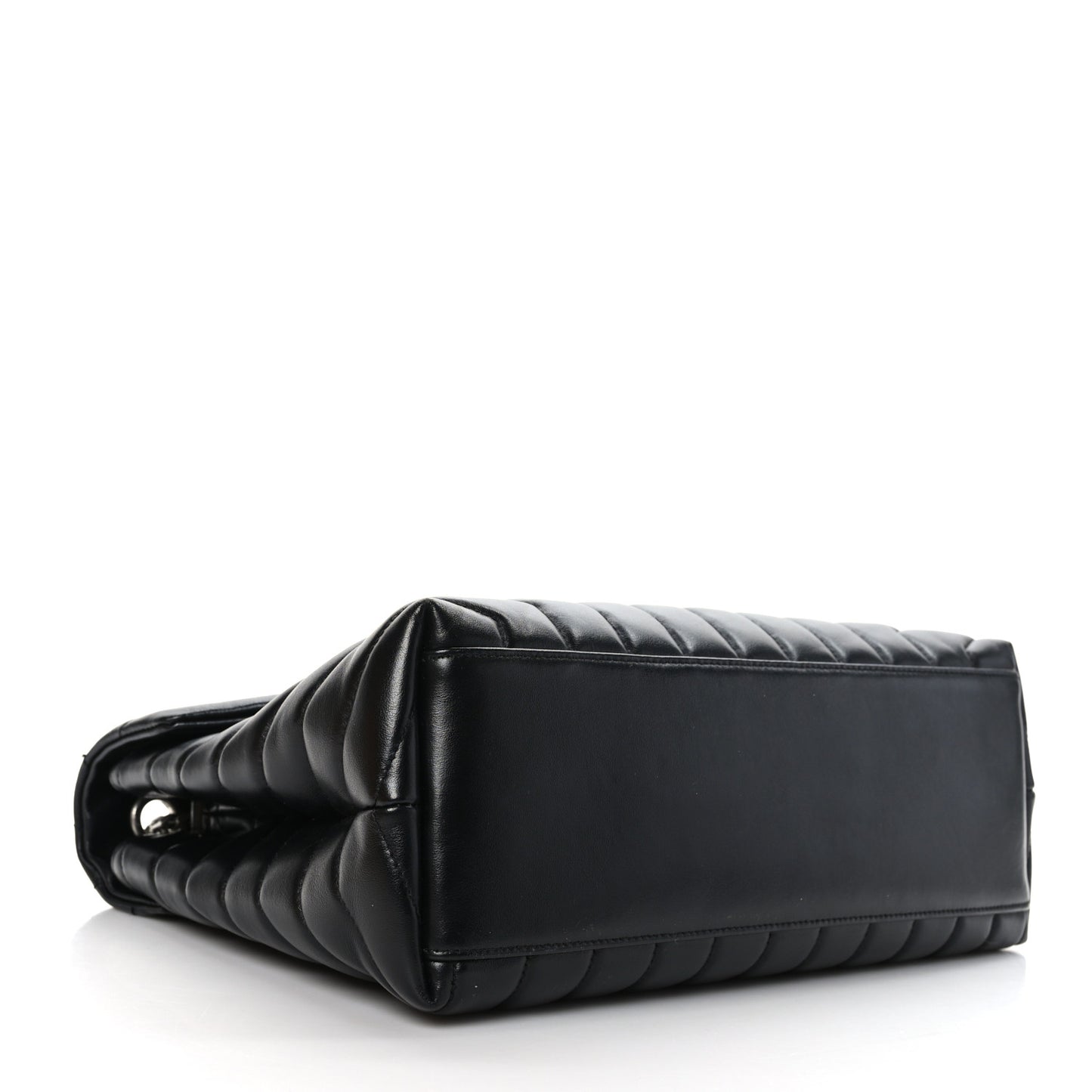 Calfskin Y Quilted Monogram Medium Loulou Chain Satchel Black