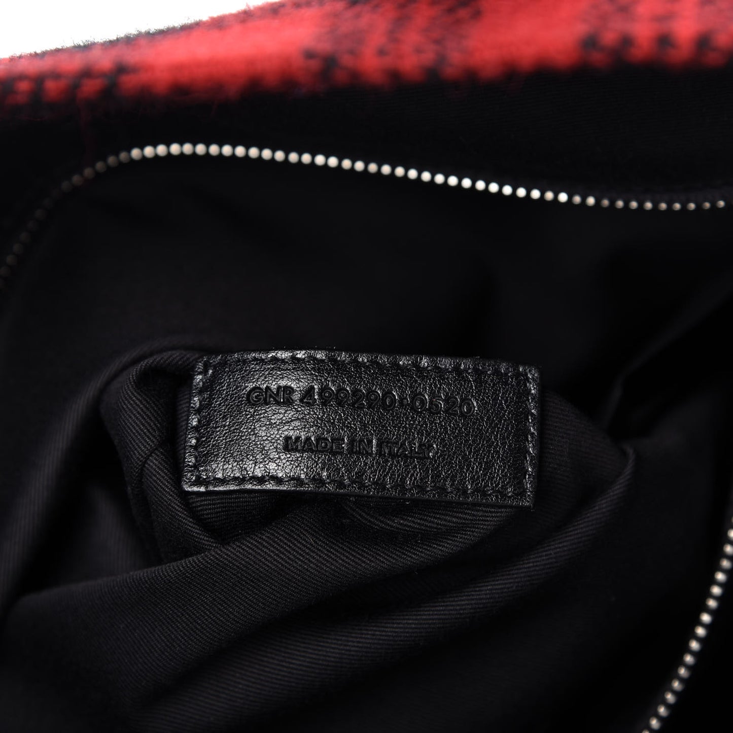 Wool Tartan Rive Gauche Tote Red Black