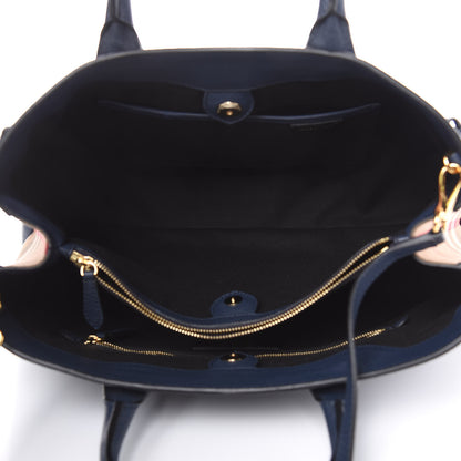 Burberry Grainy Calfskin House Check Large Banner Tote Ink Blue 5 of 12
