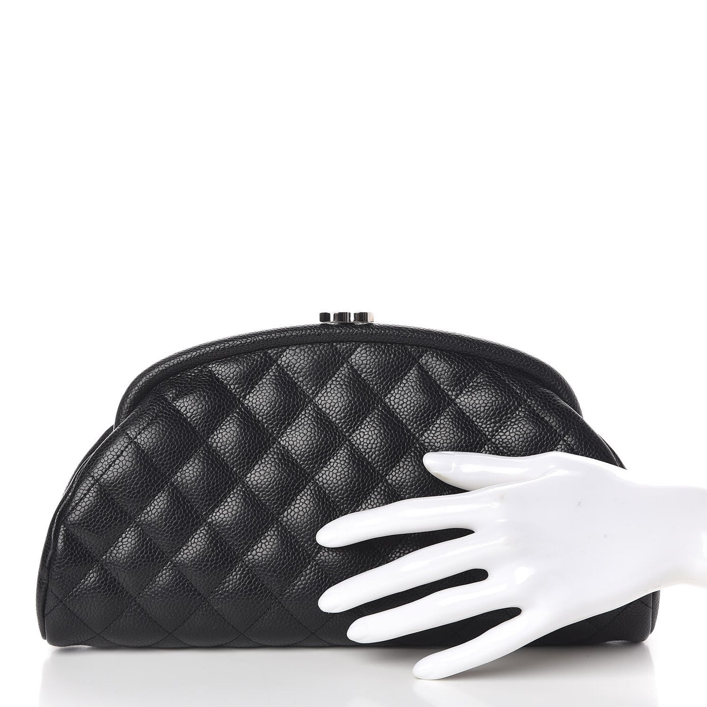 Caviar Quilted Timeless Clutch Black