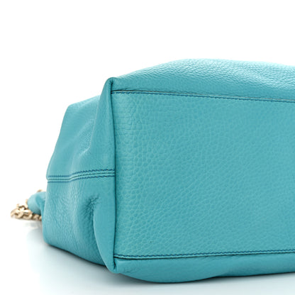 Gucci Pebbled Calfskin Medium Soho Chain Shoulder Bag Teal 9 of 12