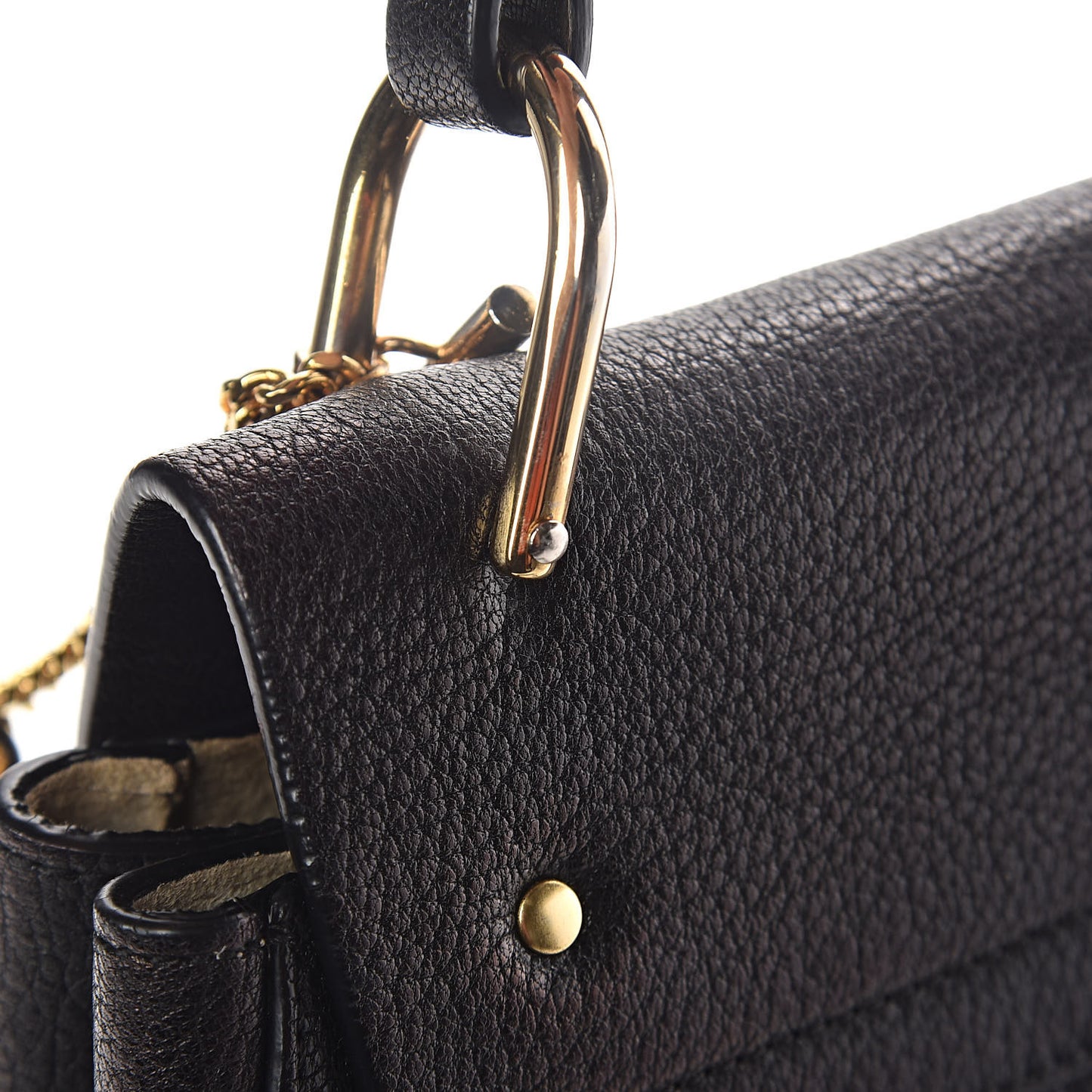 Grained Lambskin Large Drew Shoulder Bag Black