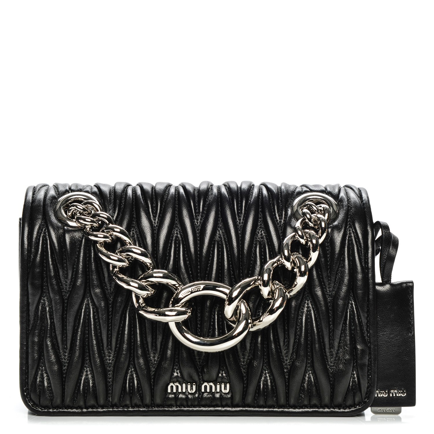 Miu Miu Nappa Matelasse Club Shoulder Bag Nero Black 1 of 7